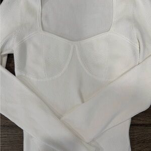 Madewell Ivory Ribbed Knit Top